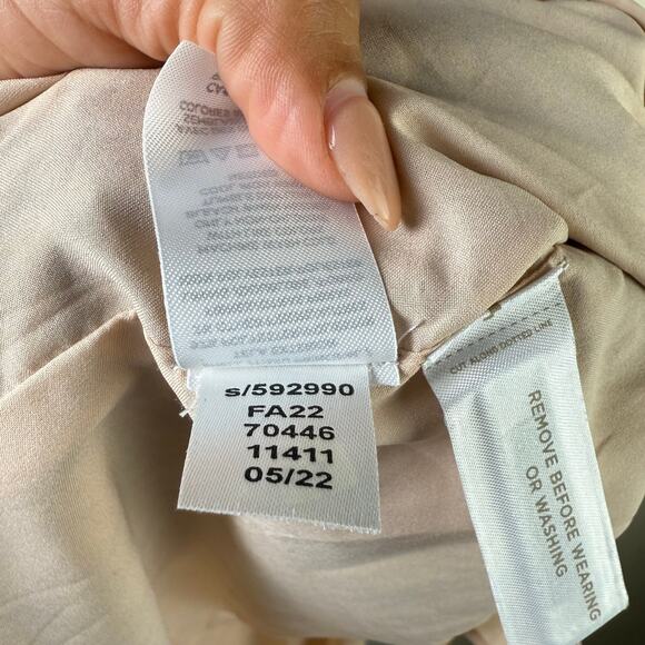 ANN TAYLOR Sz Large Women’s Gold details Sleeve Midi Dress - Picture 5 of 13